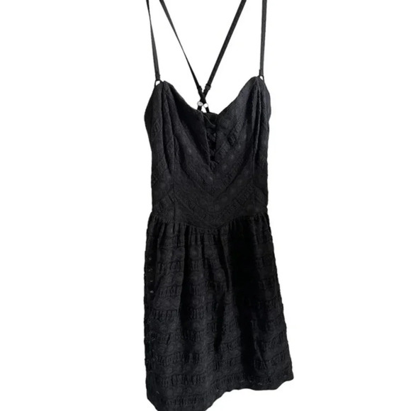 Guess Los Angeles Womens Spaghetti Strap Lace-Up Corser‎ Dress Black Size 12 - Picture 1 of 5